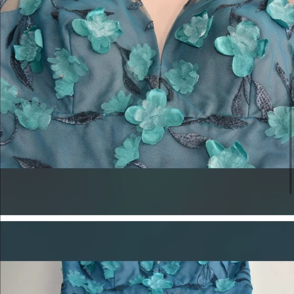 Marchesa Notte hi low 3D floral tiered dress - Picture 4 of 9